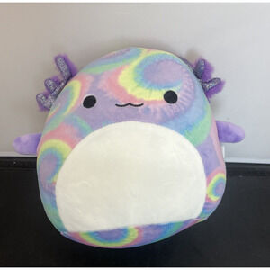 Squishmallows By Kellytoy DELPHINE Axoloti Tye Dye Colors 8” NEW WITH TAGS Chrty
